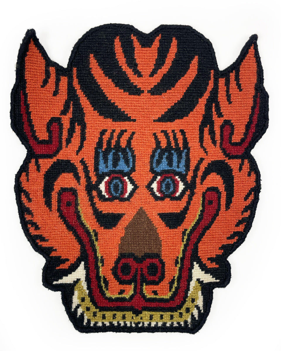 Large Red Tiger Face Rug
