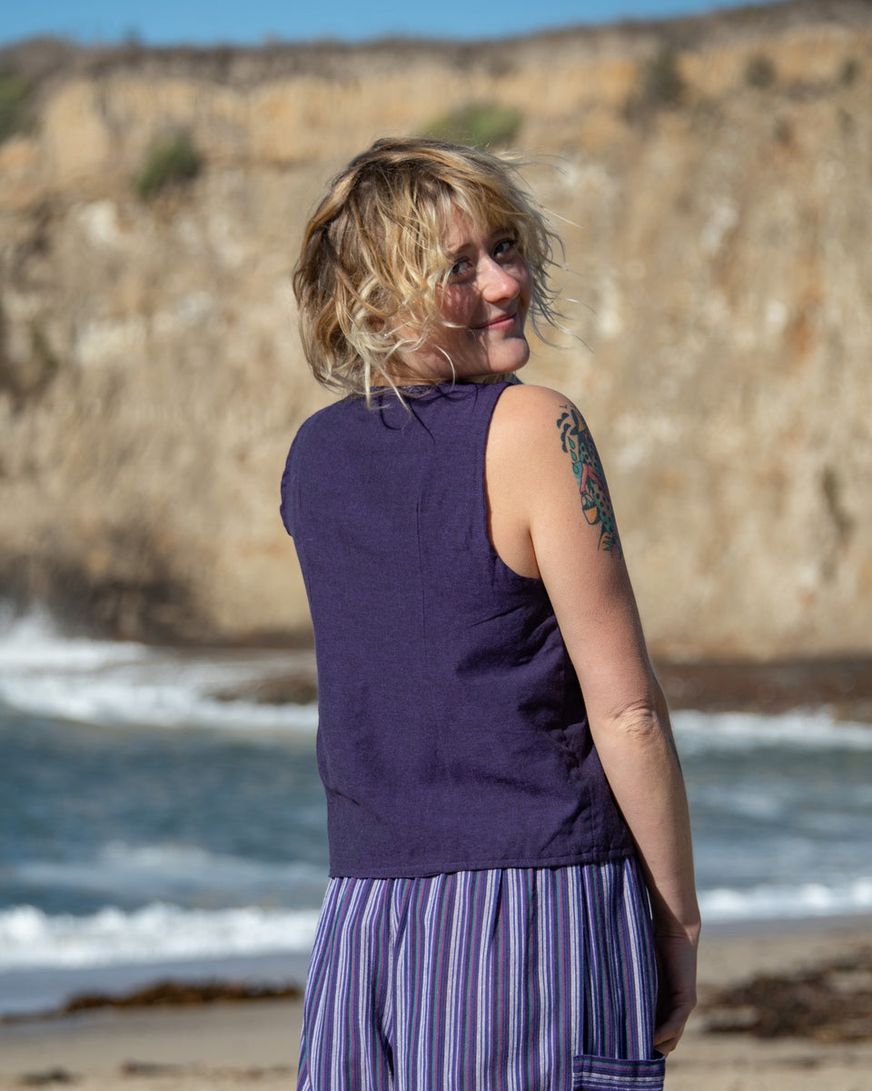 Button Down Kurta Vest Top