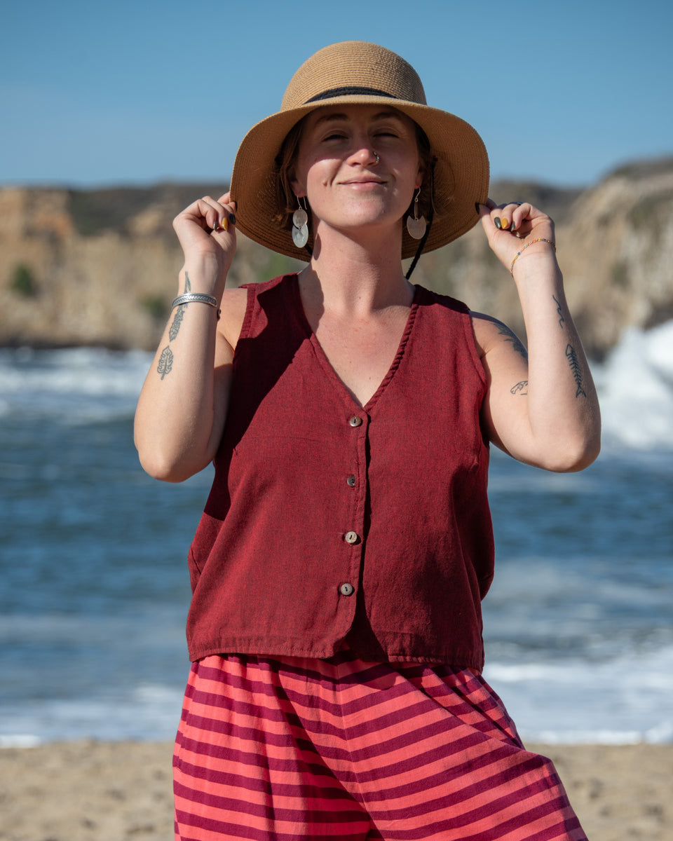 Button Down Kurta Vest Top