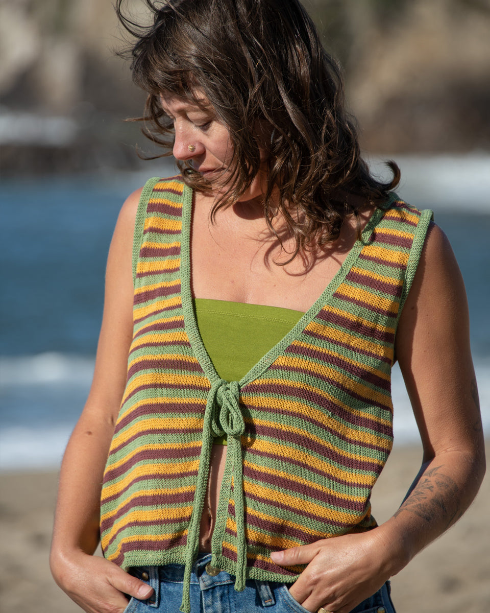 Striped Knit Vest