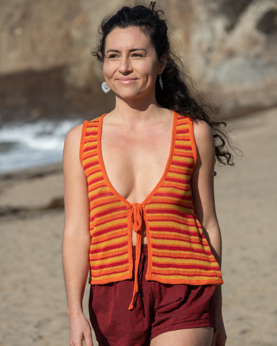 Striped Knit Vest