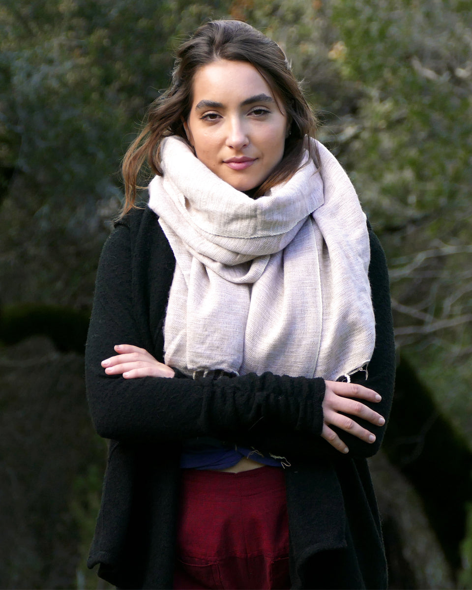 Brushed Woven Shawl in Ash