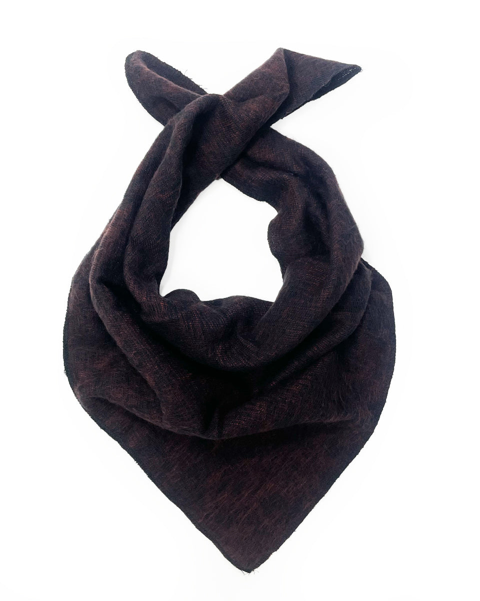 Brushed Woven Bandana in Coffee