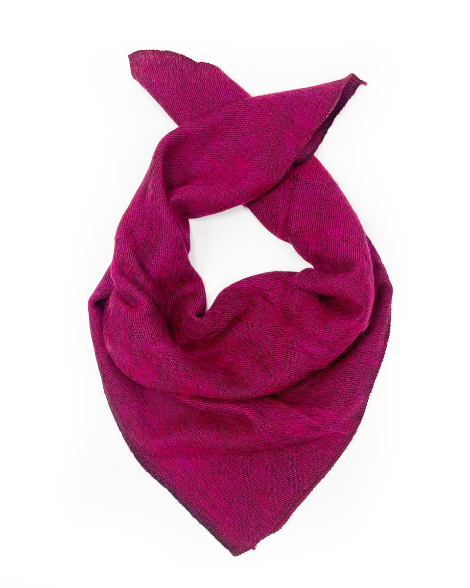 Brushed Woven Bandana in Raspberry