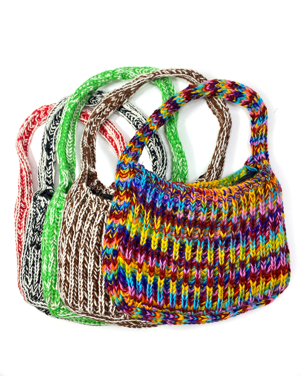 Two-Tone Wool Handbag