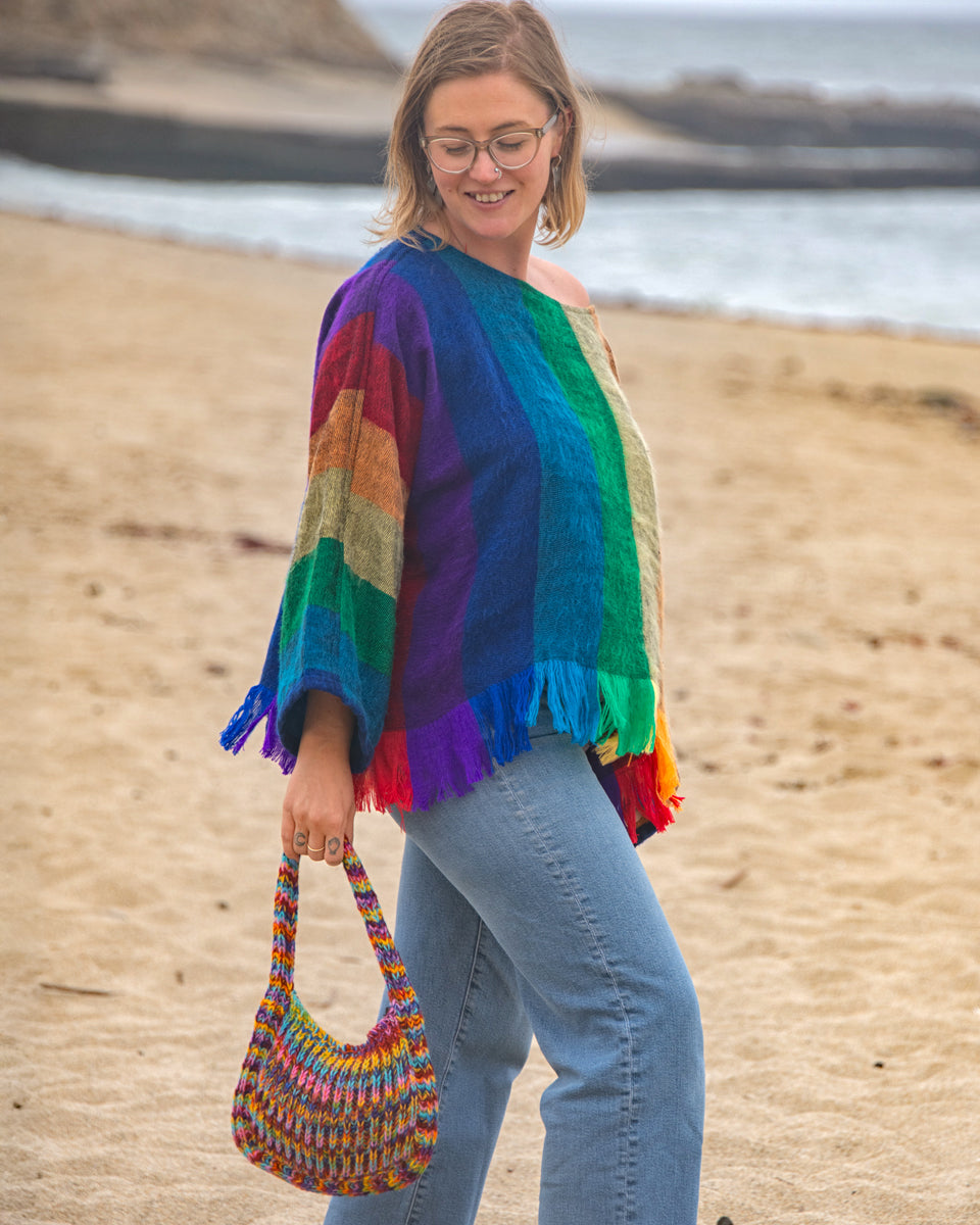 Two-Tone Wool Handbag