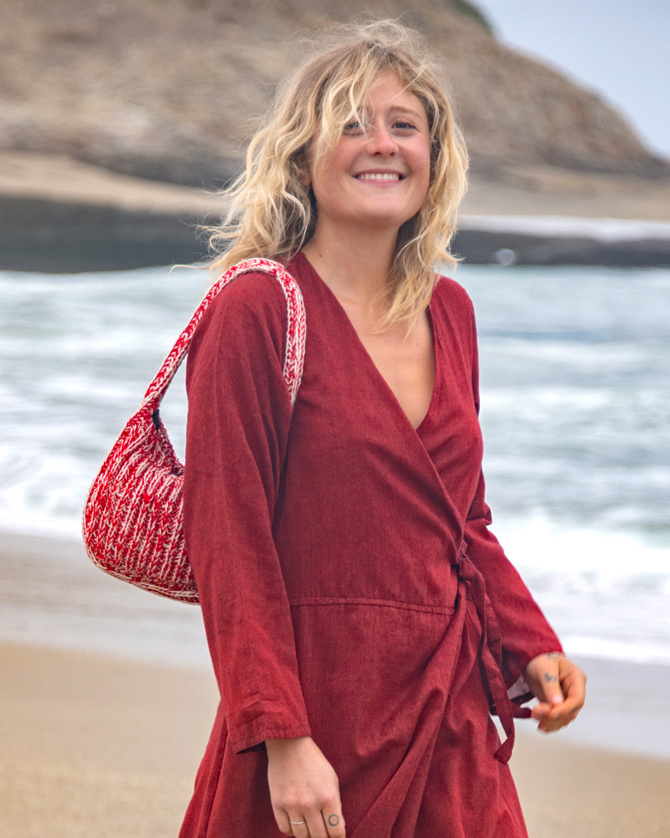 Two-Tone Wool Handbag
