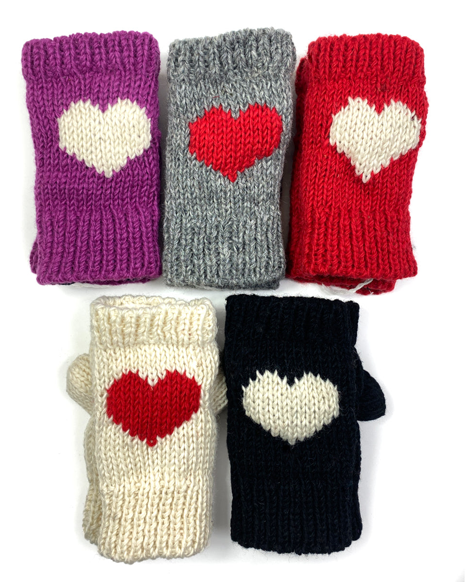 Heart Fingerless Gloves