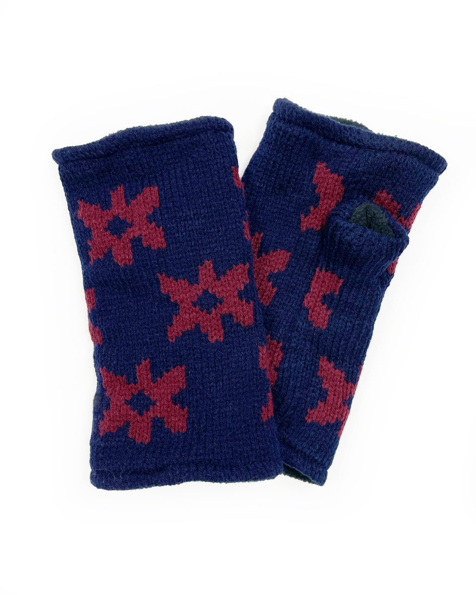 Retro Flower Fingerless Gloves