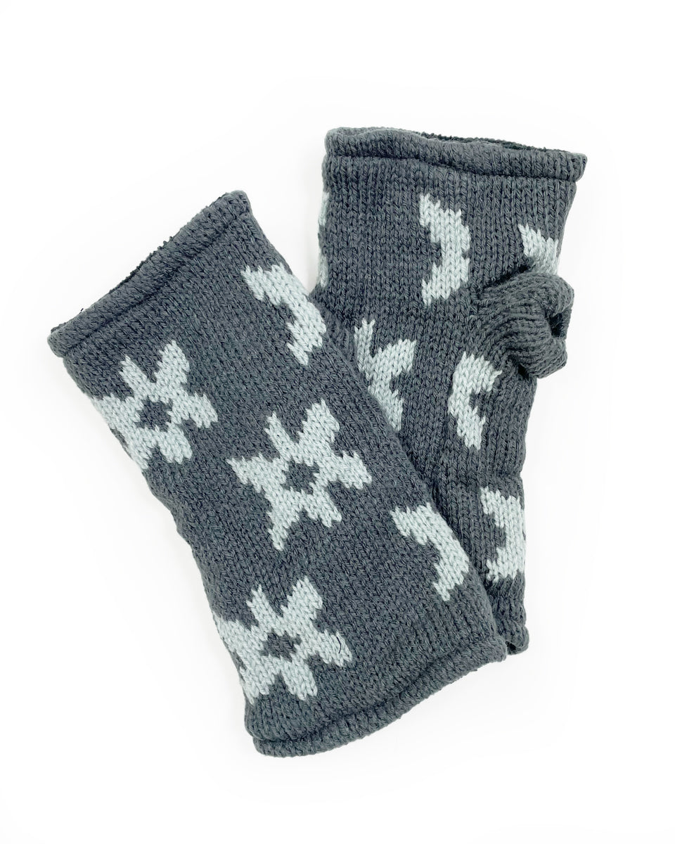 Retro Flower Fingerless Gloves