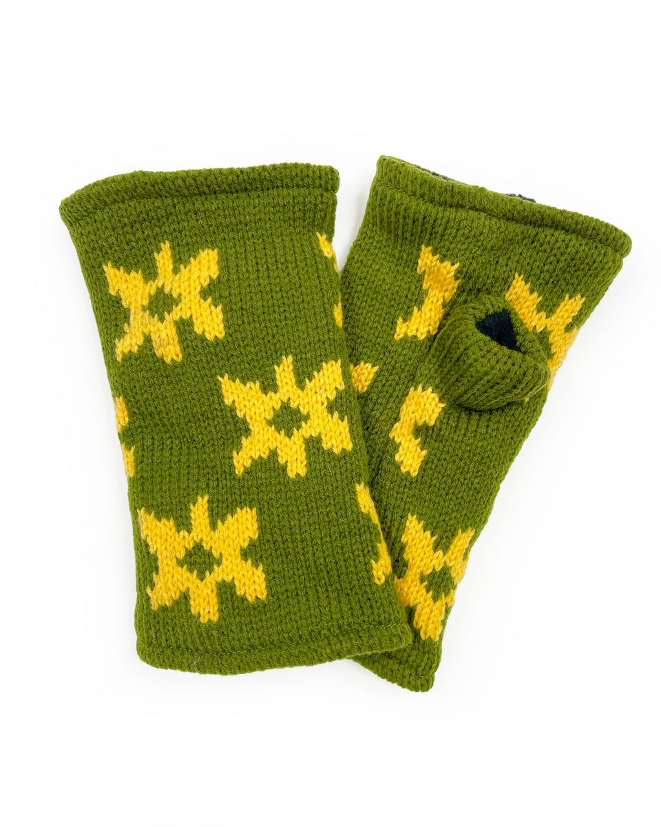 Retro Flower Fingerless Gloves