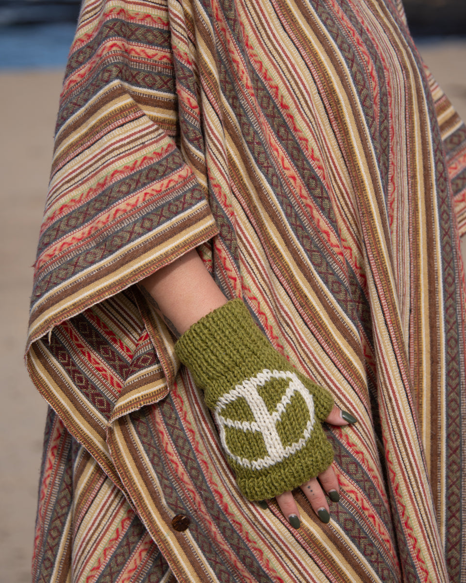 Peace Fingerless Gloves
