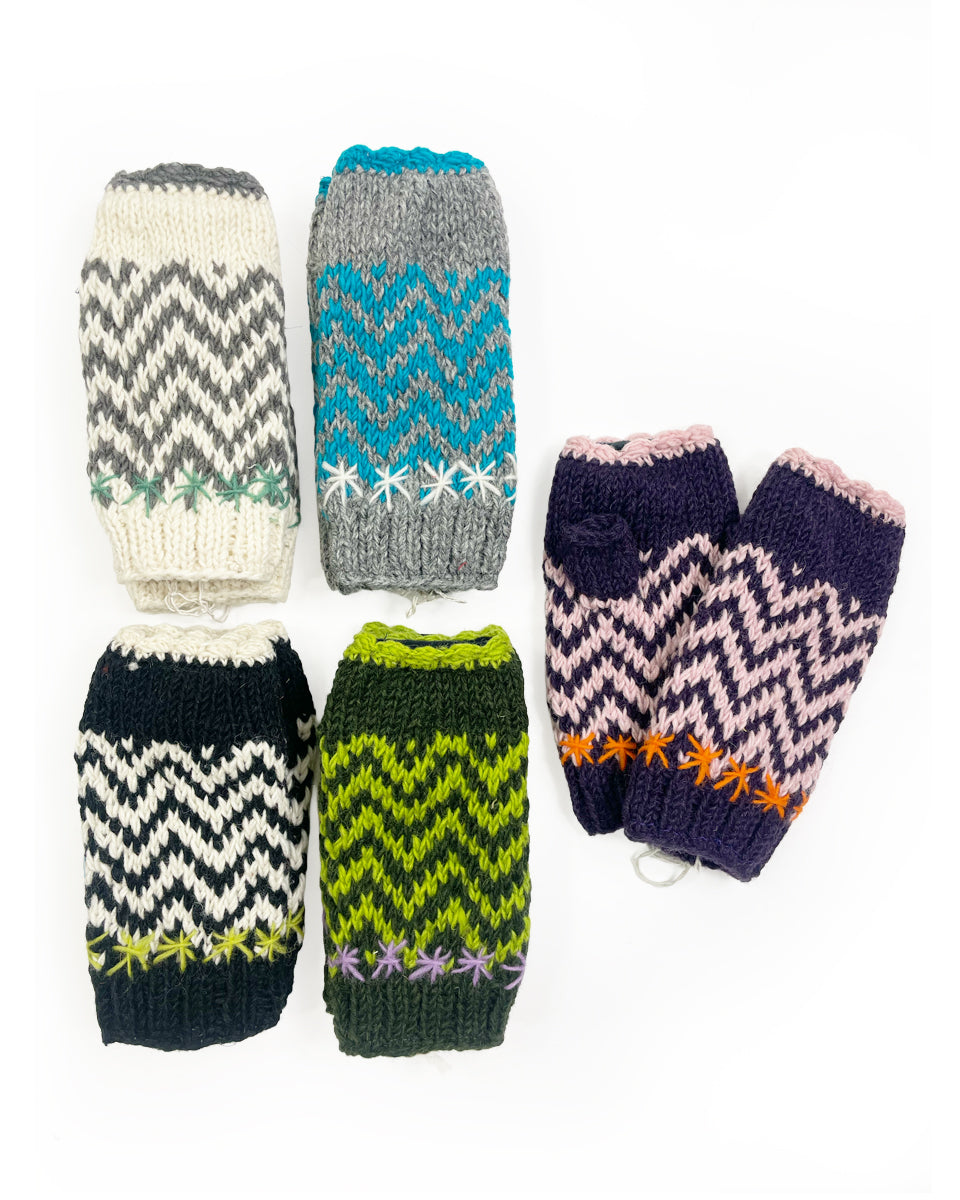 Zig Zag Fingerless Gloves