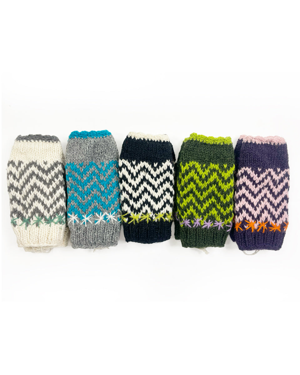 Zig Zag Fingerless Gloves