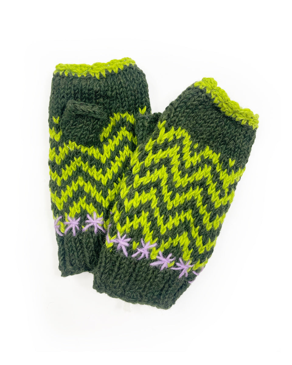 Zig Zag Fingerless Gloves