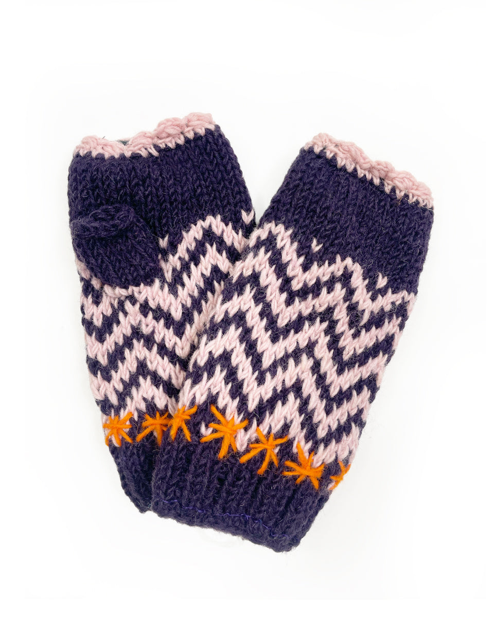 Zig Zag Fingerless Gloves