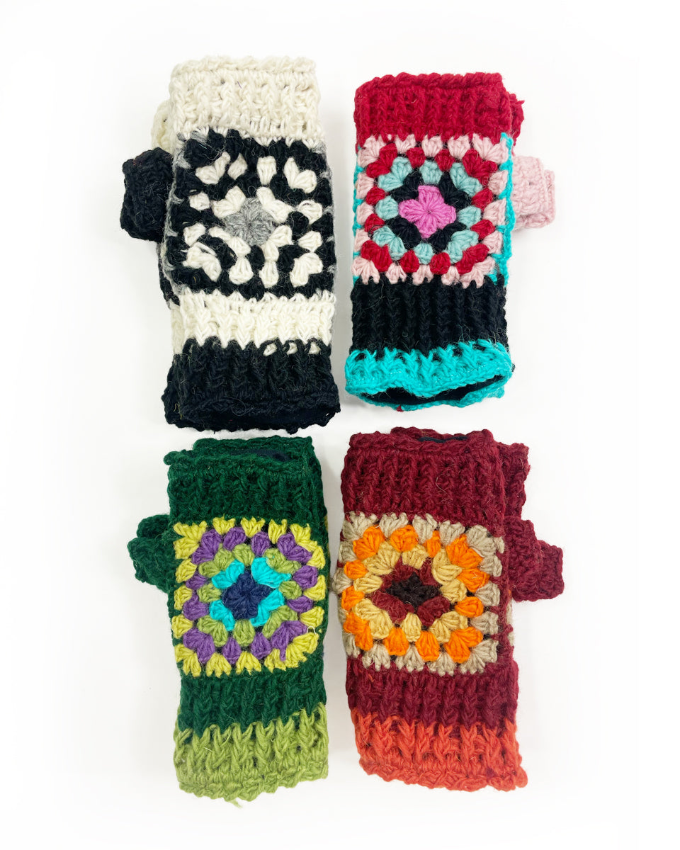 Granny Square Fingerless Gloves