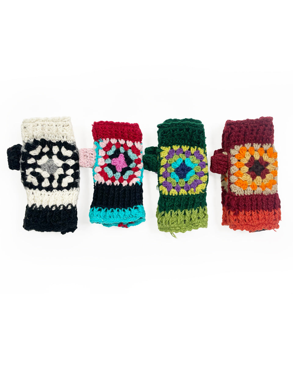 Granny Square Fingerless Gloves