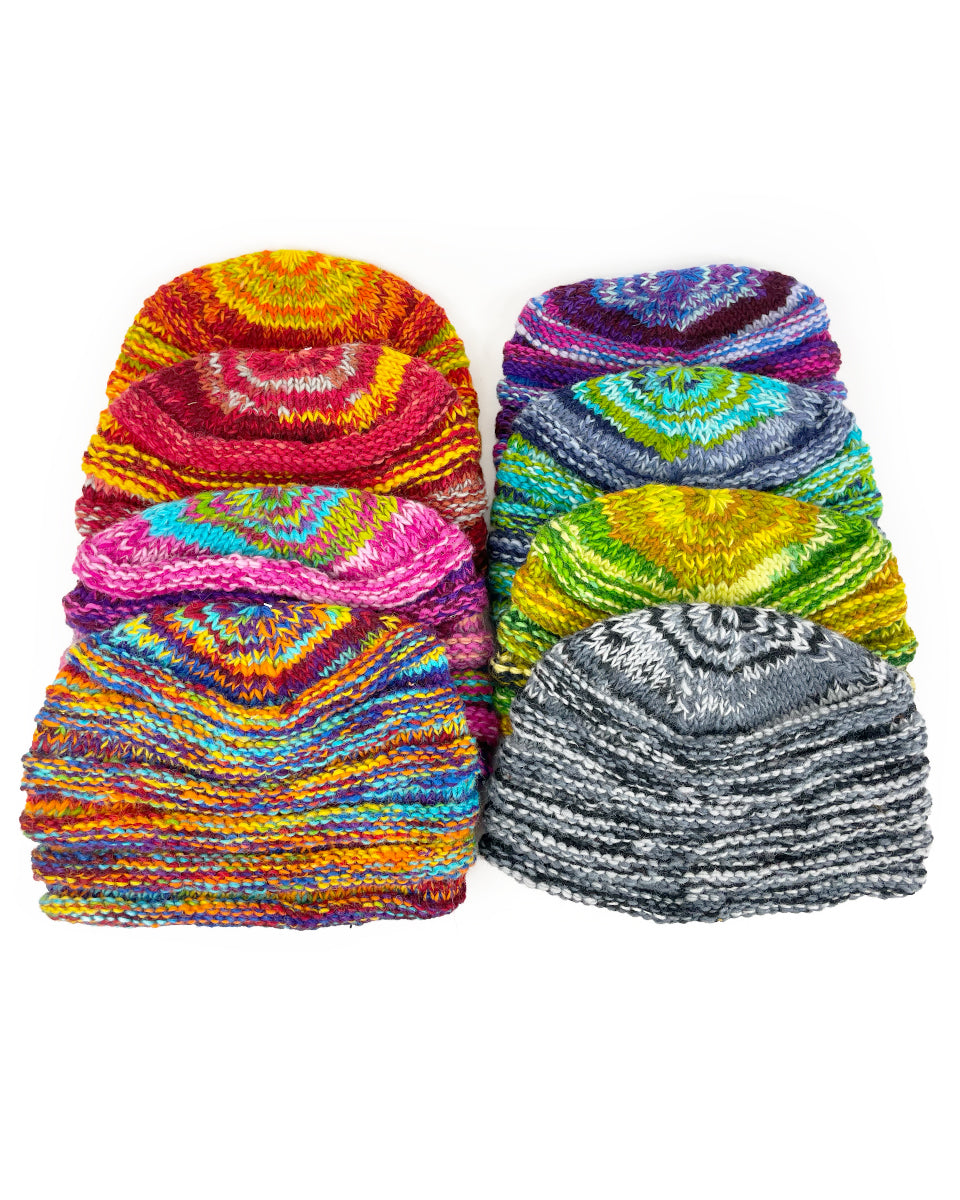 Multi-Striped Ribbed Beanie