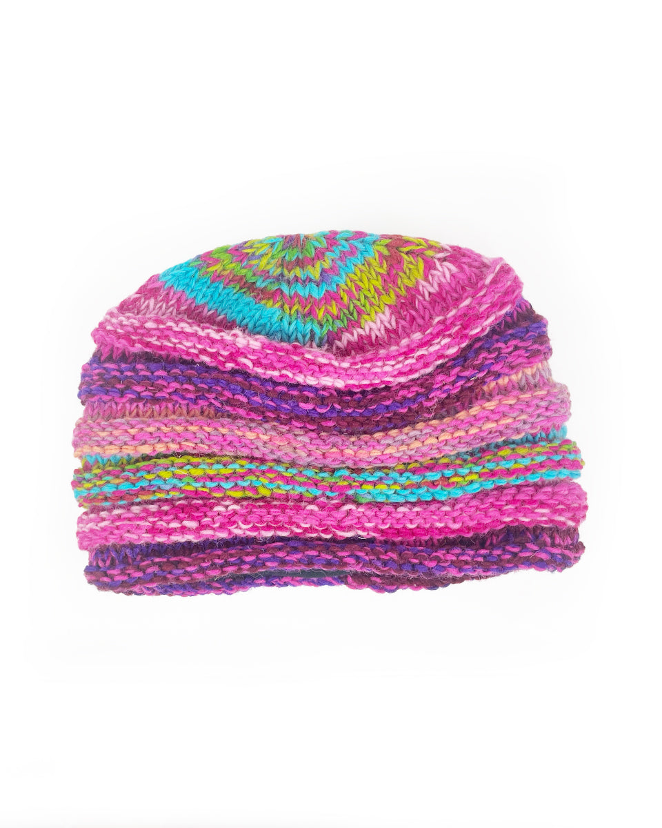 Multi-Striped Ribbed Beanie