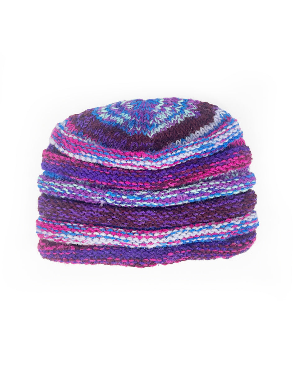 Multi-Striped Ribbed Beanie