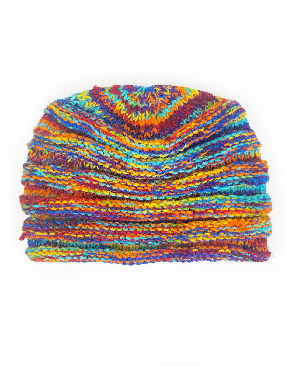 Multi-Striped Ribbed Beanie