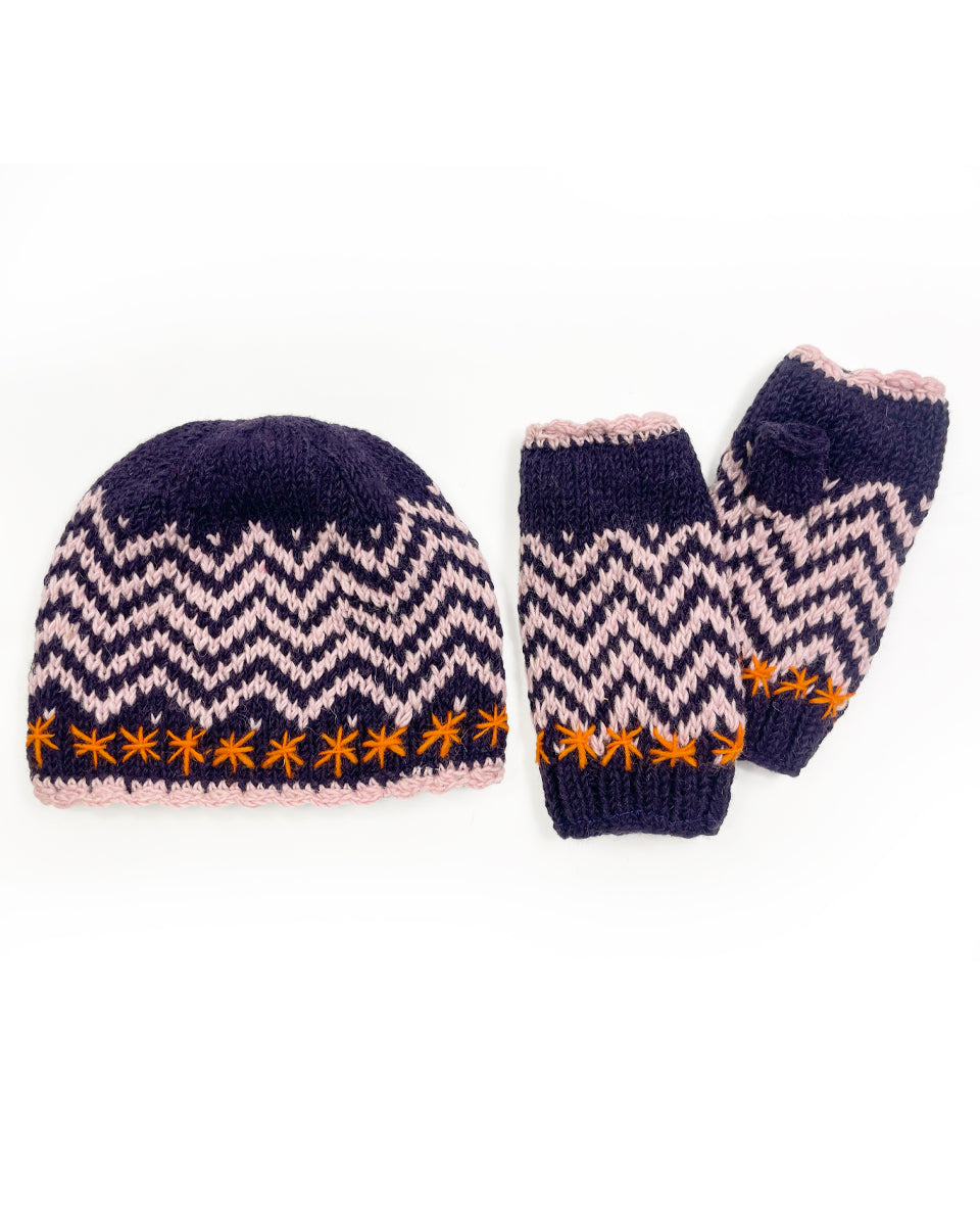 Zig Zag Fingerless Gloves