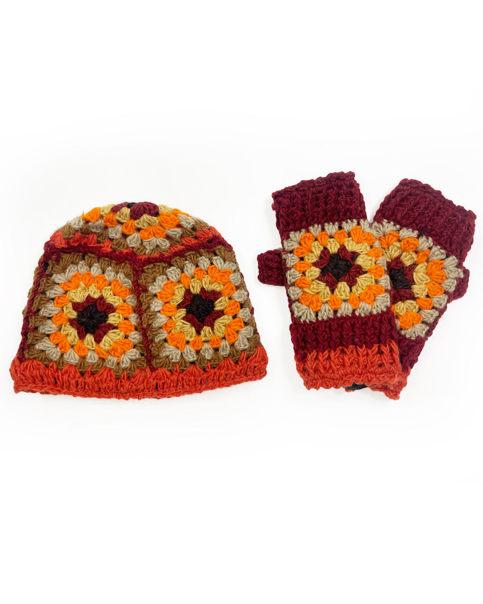 Granny Square Fingerless Gloves