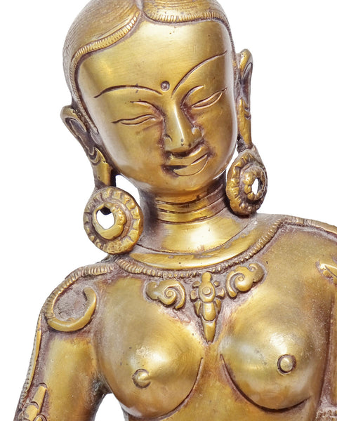 Vintage Brass Parvati Statue