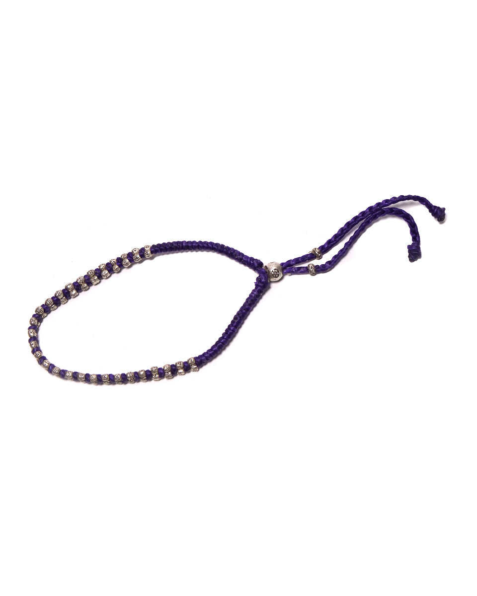 Beaded Waxed Cotton Bracelet