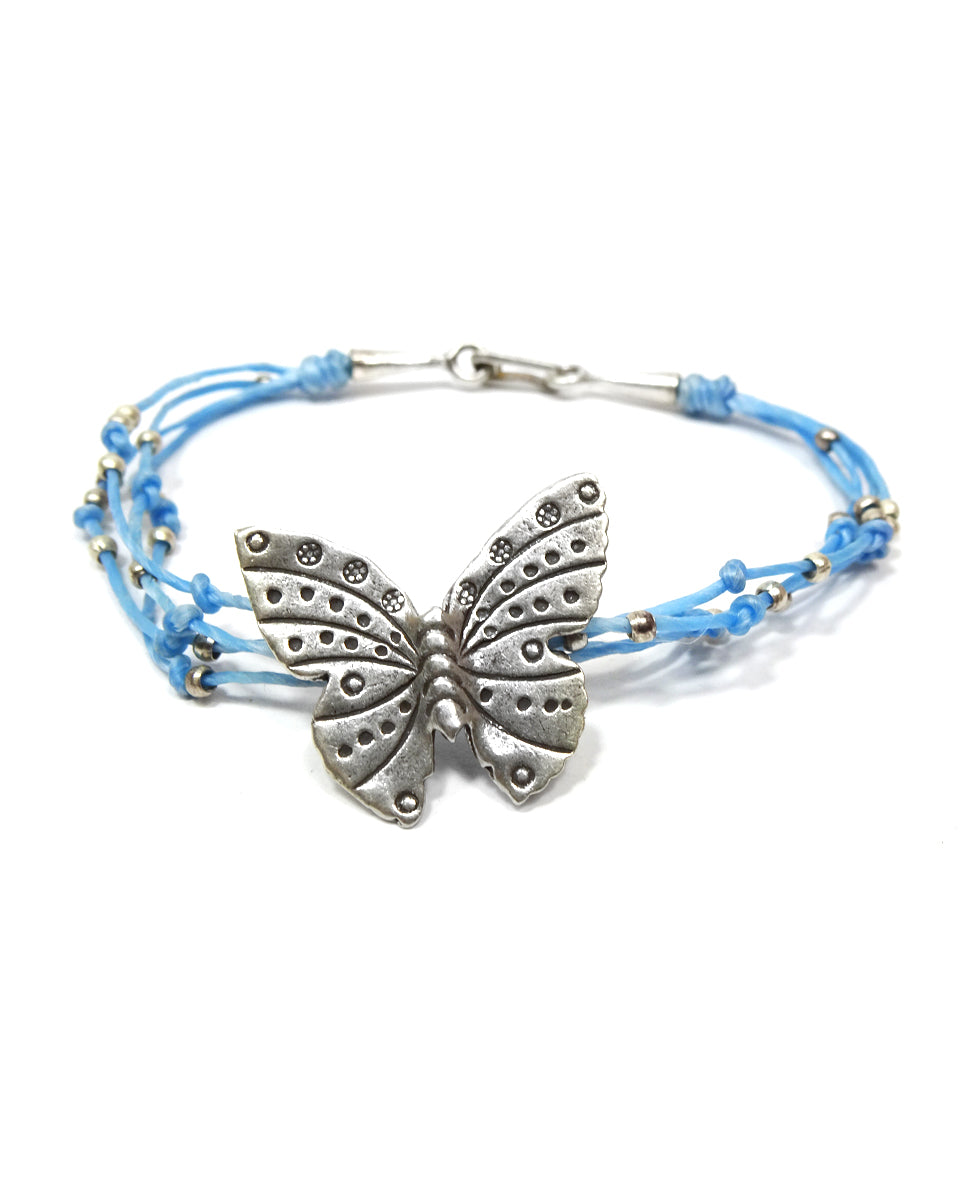 Waxed Cotton Butterfly Bracelet