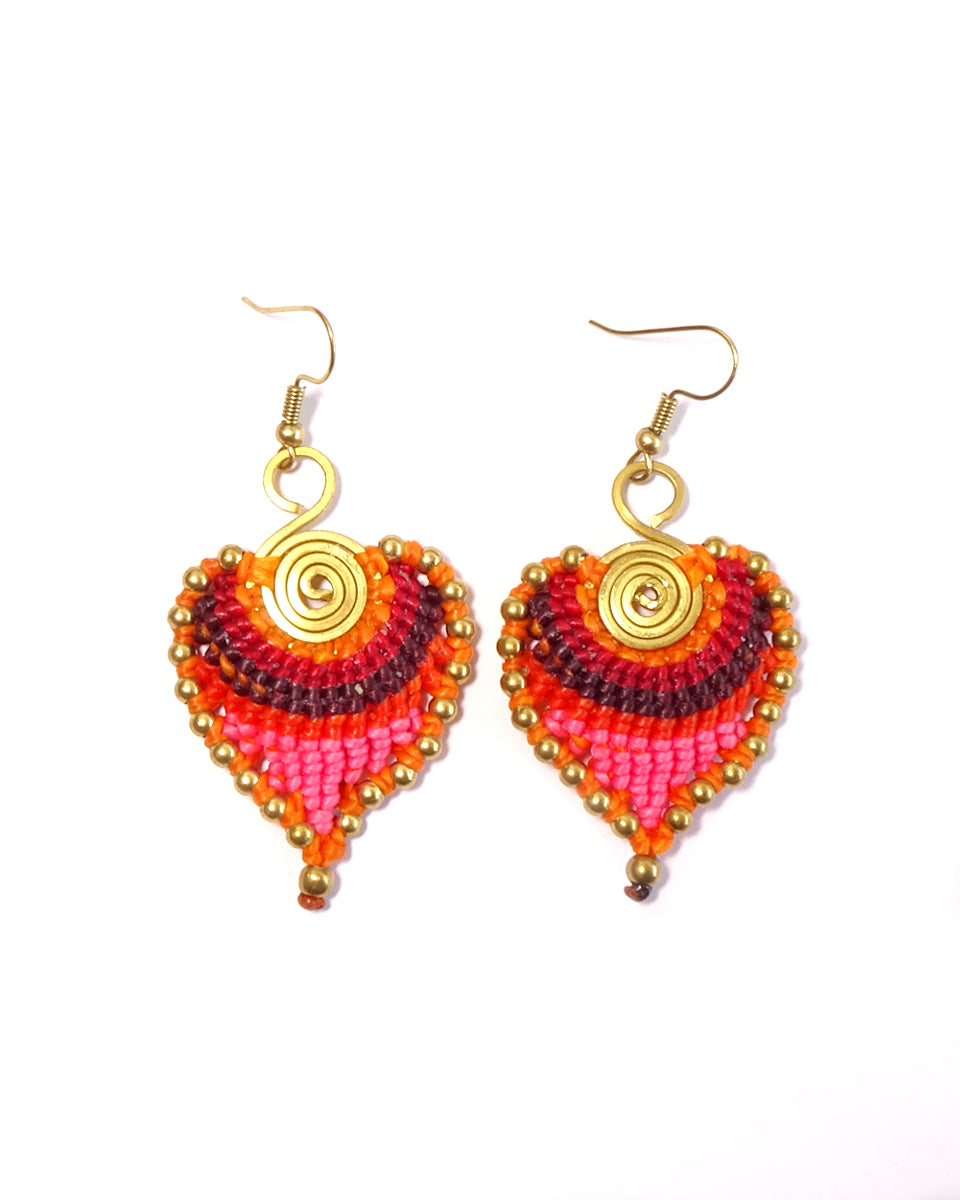 Macrame Leaf Earrings