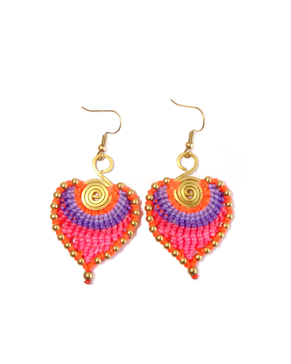 Macrame Leaf Earrings