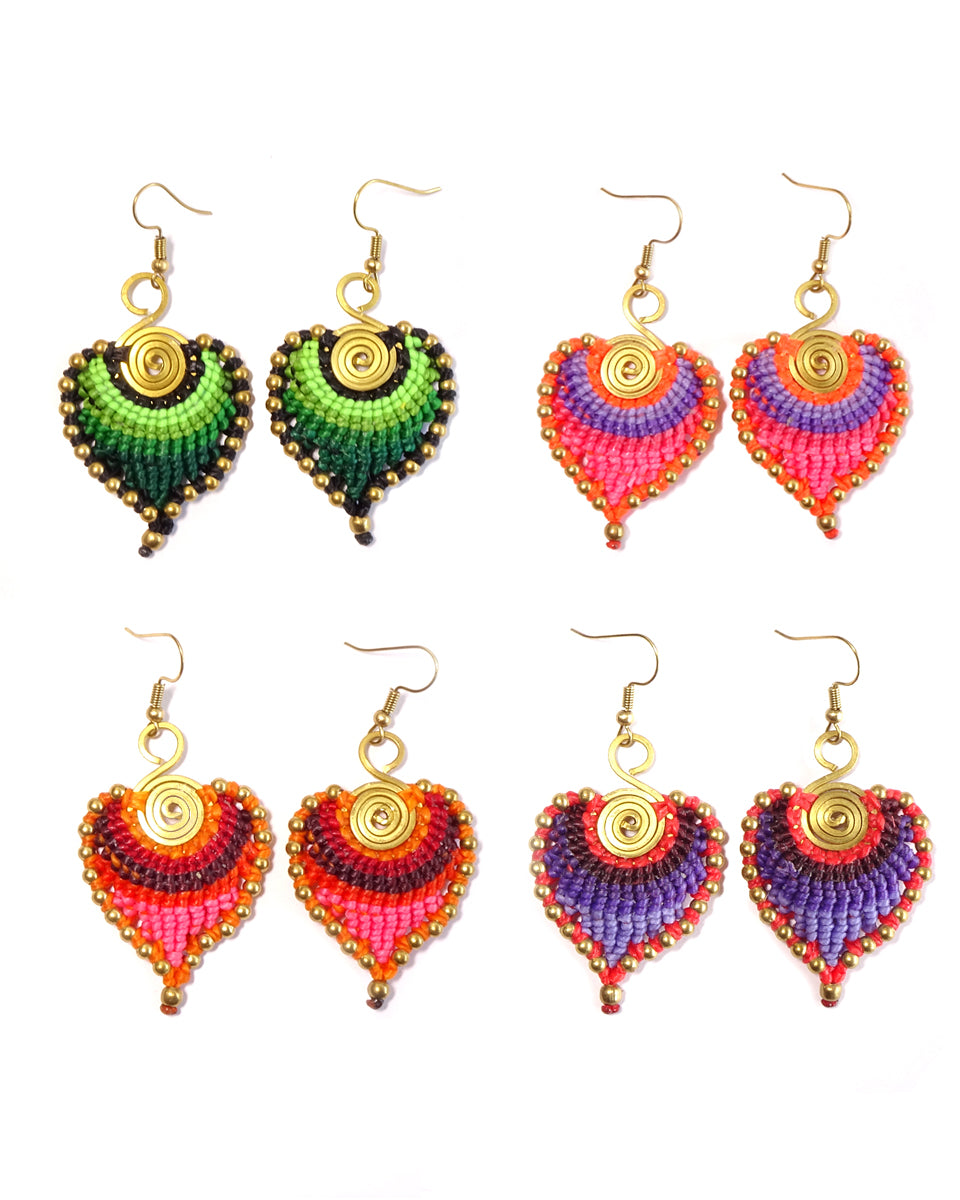 Macrame Leaf Earrings