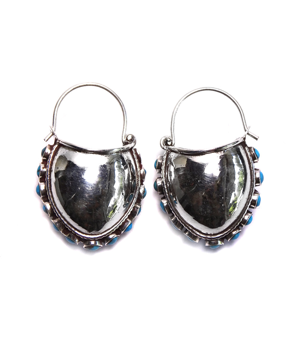 Tibetan Bucket Earrings with Stones