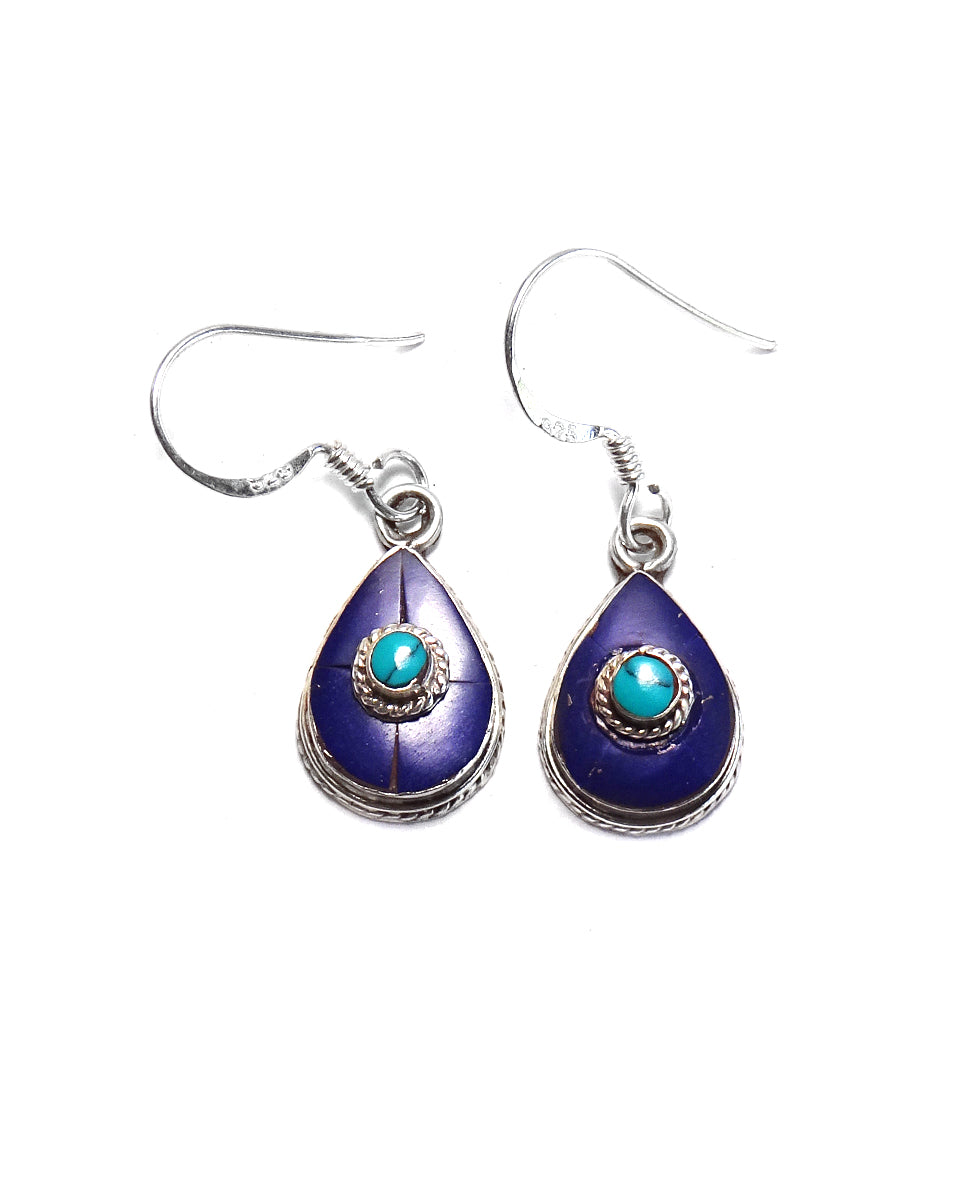 Small Tear Shape Tibetan Earring
