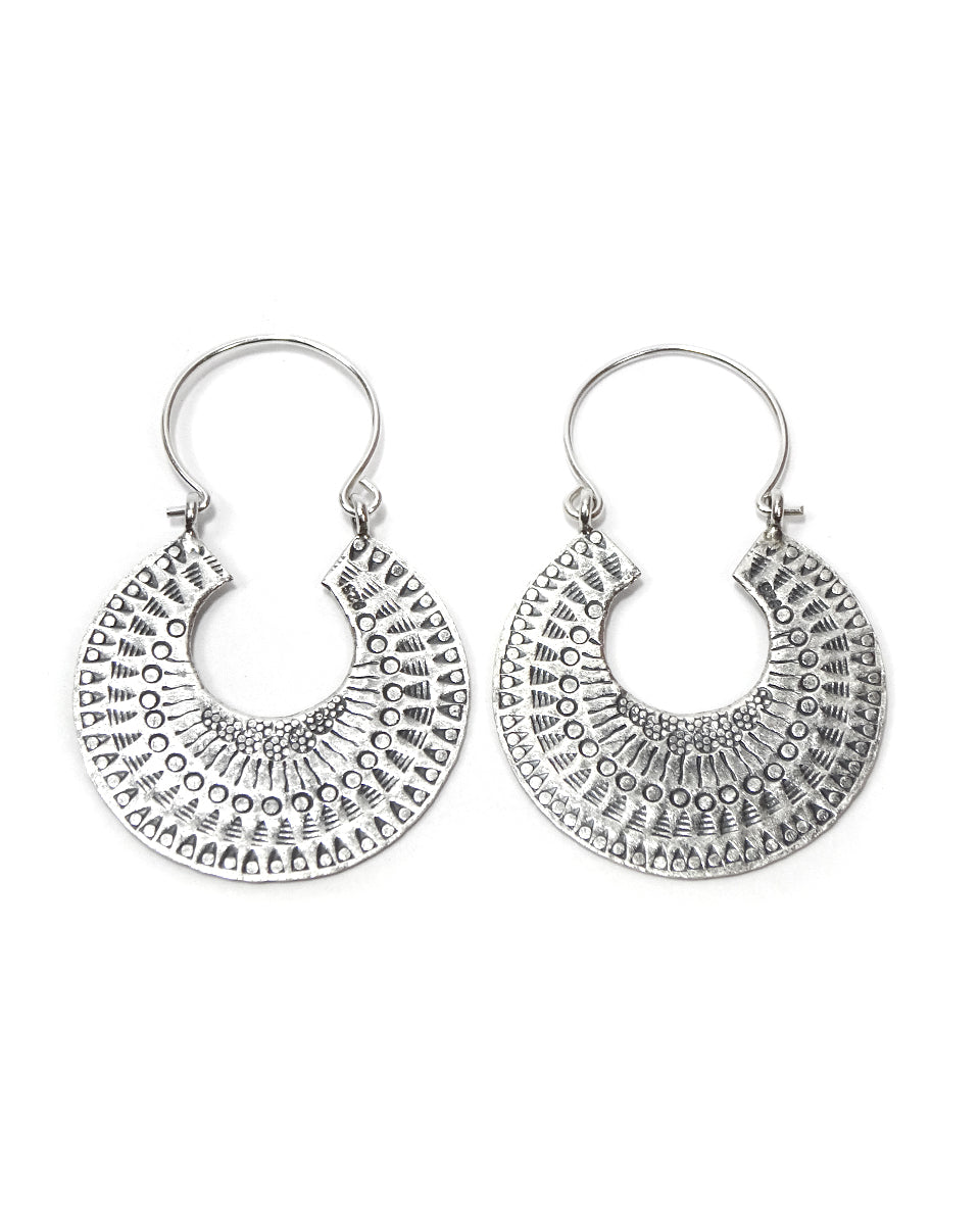 Tribal Half Moon Mandala Earrings
