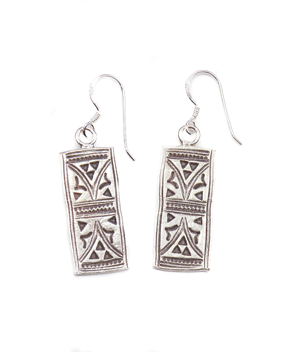 Stamped Spirit Bar Earrings