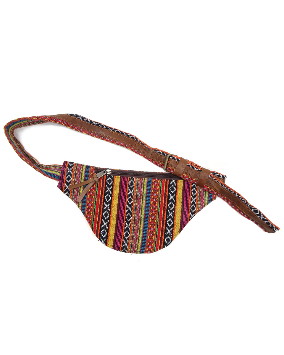 Leather Gheri Cotton Fanny Pack