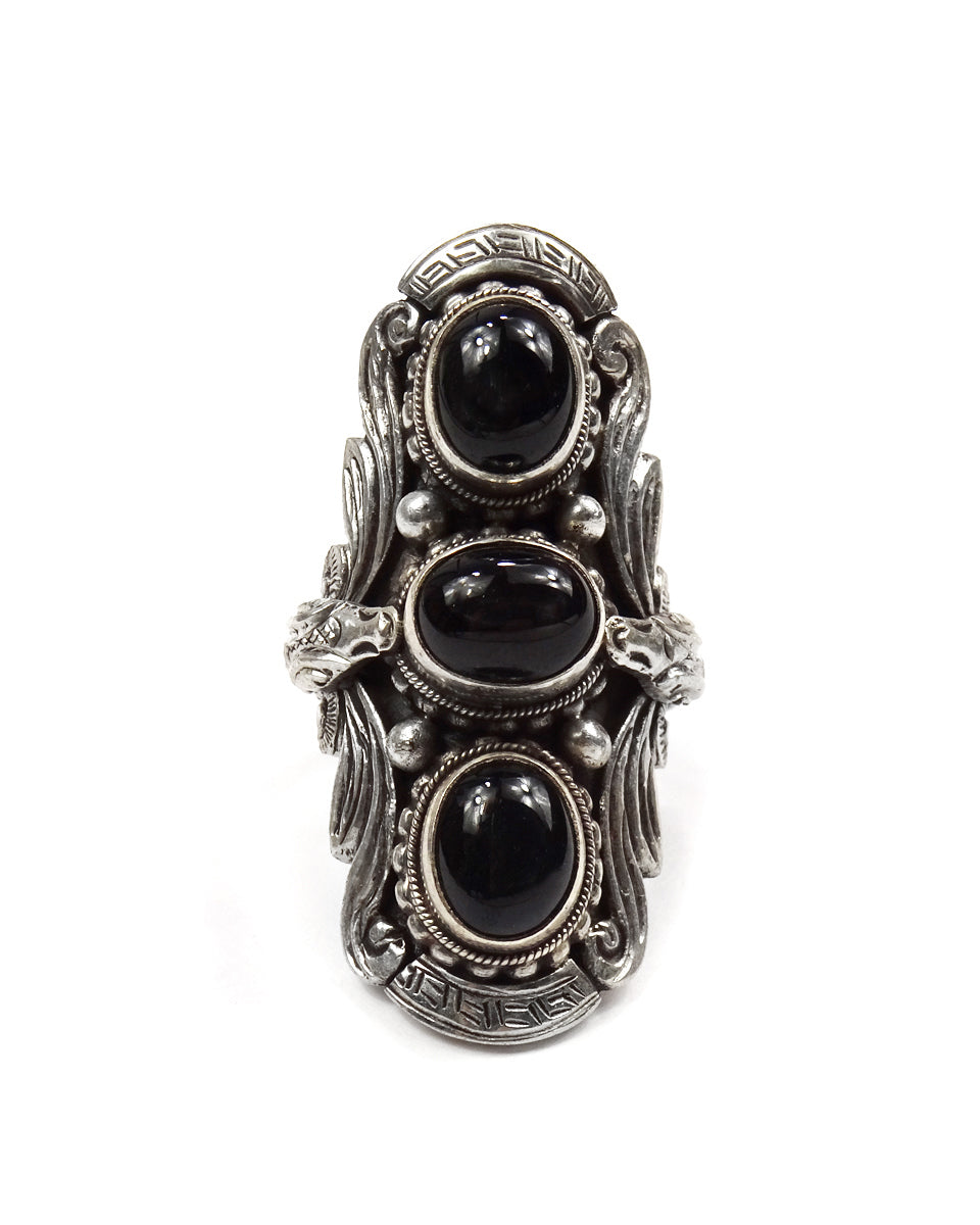 Triple Stone Snake Ring