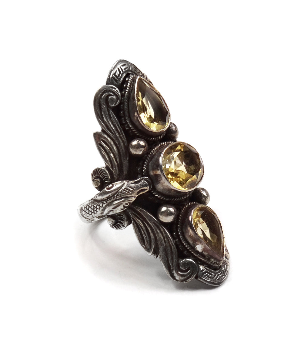 Triple Stone Snake Ring