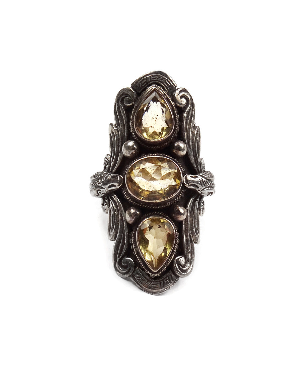 Triple Stone Snake Ring