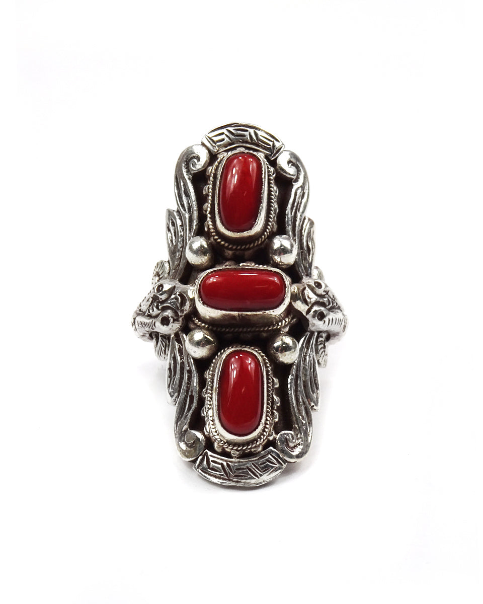 Triple Stone Snake Ring