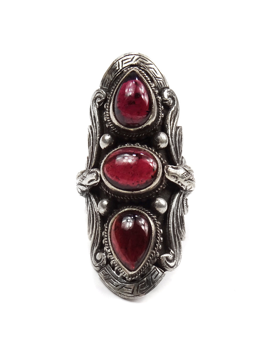 Triple Stone Snake Ring