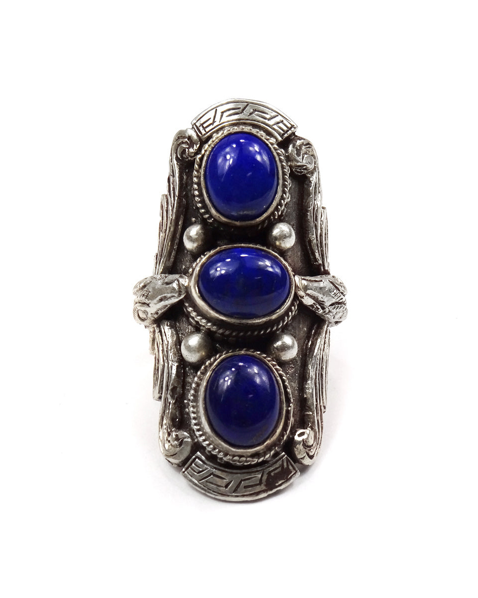 Triple Stone Snake Ring