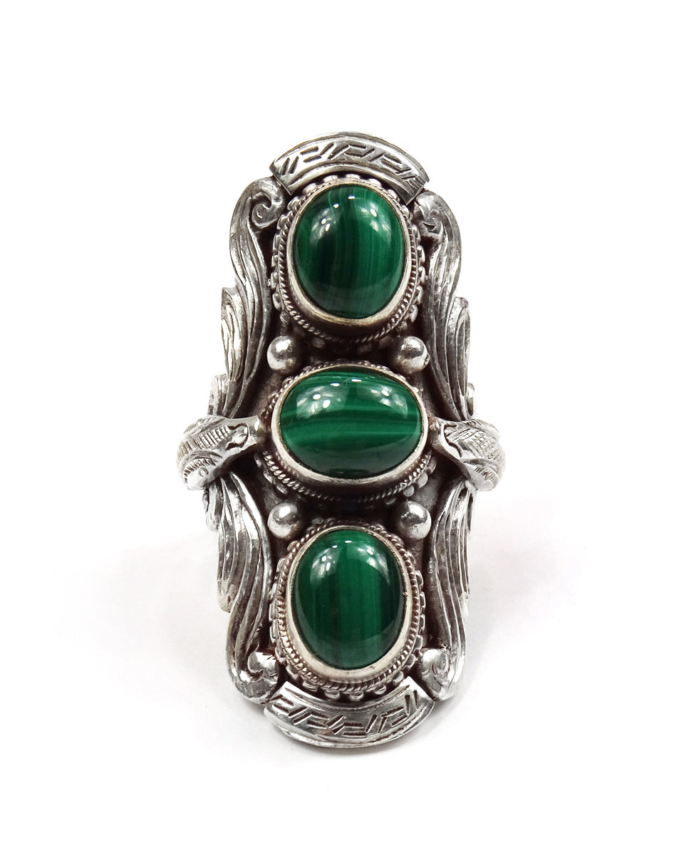 Triple Stone Snake Ring