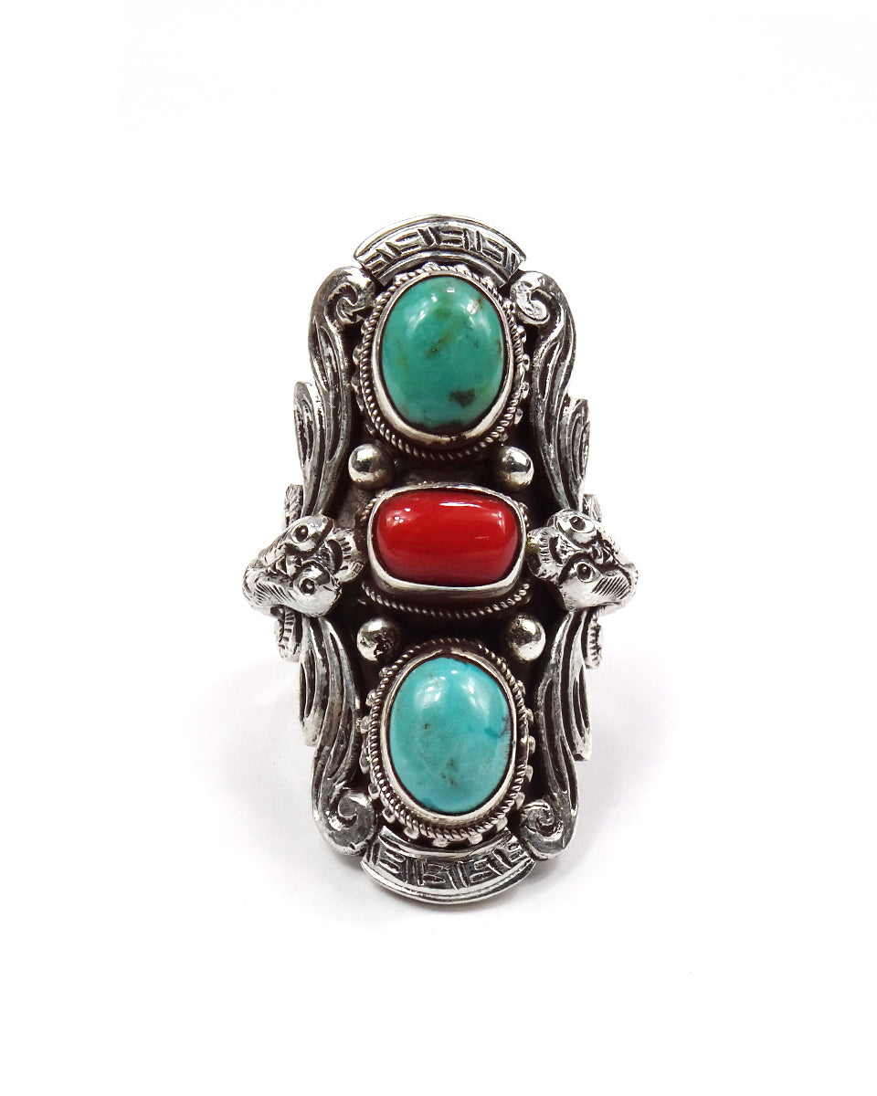 Triple Stone Snake Ring