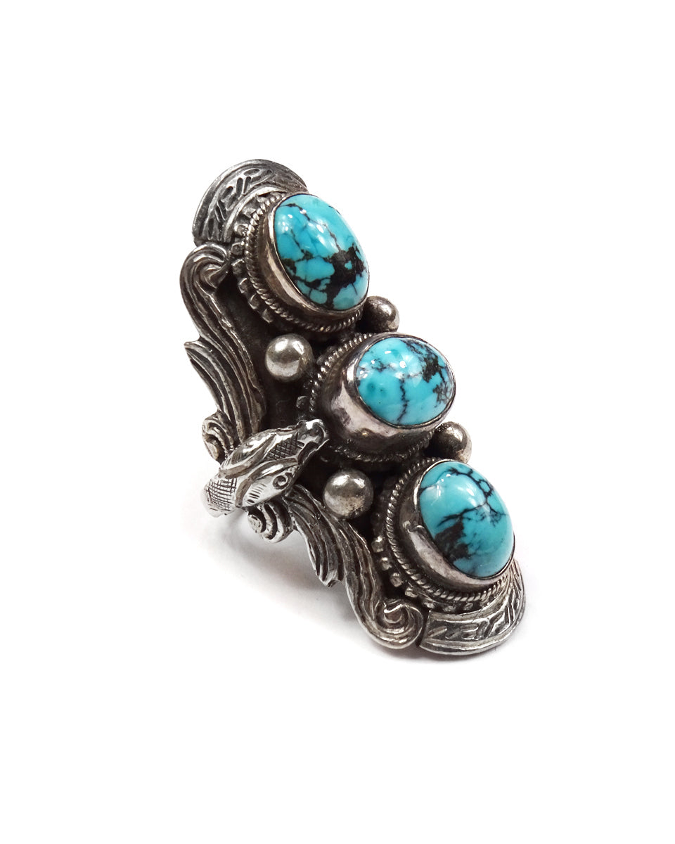 Triple Stone Snake Ring