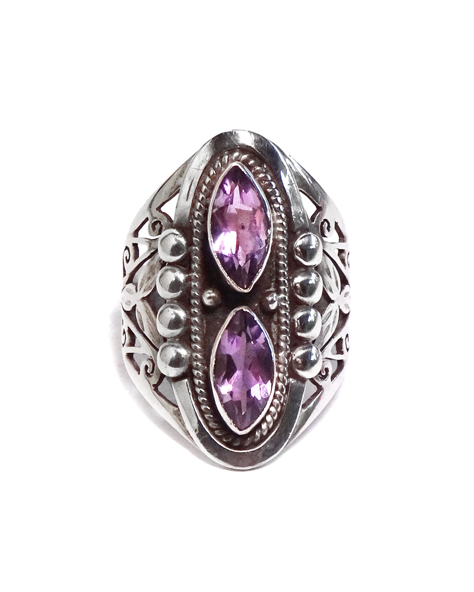 Double Stone Jali Ring