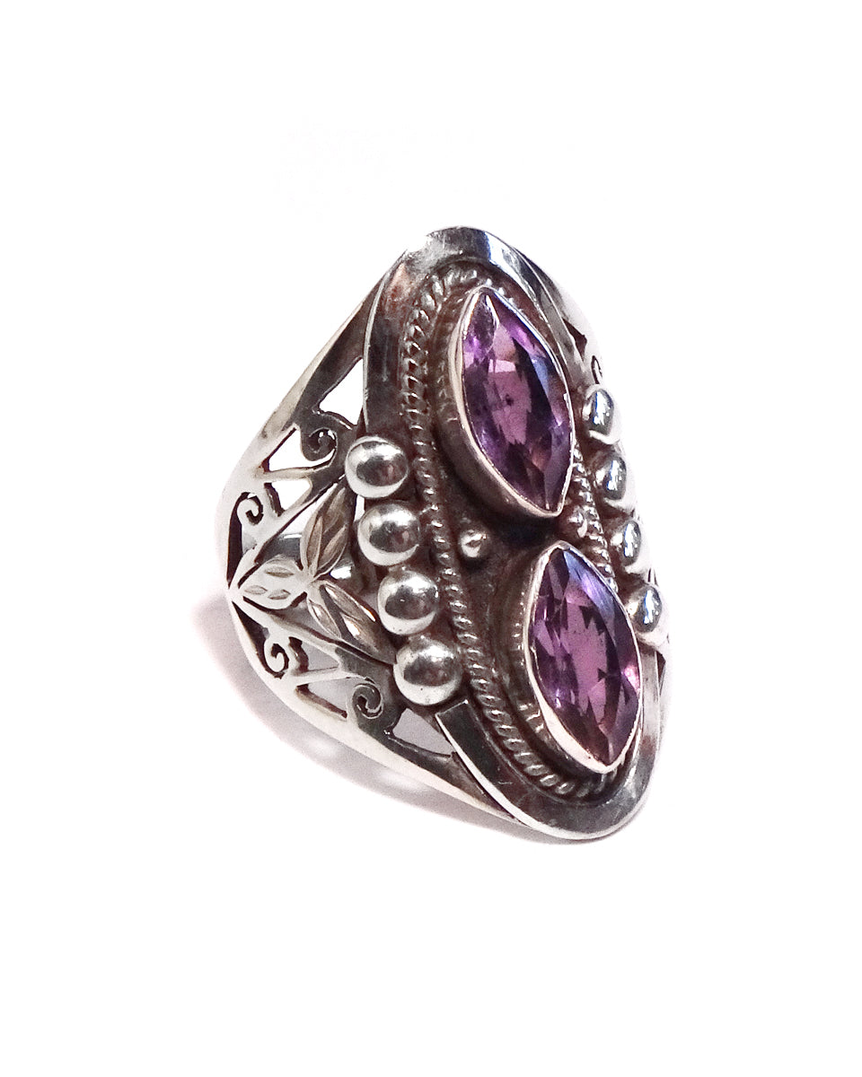 Double Stone Jali Ring